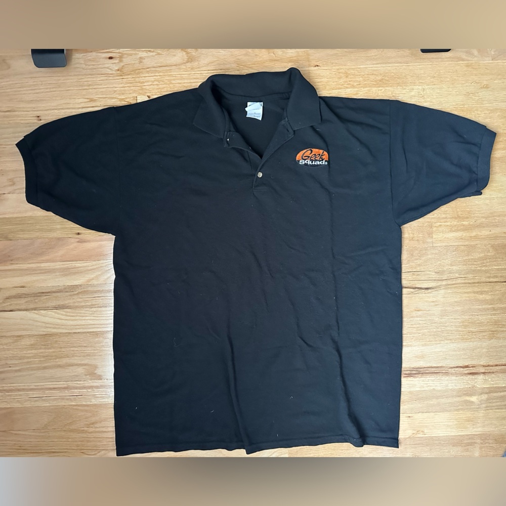 Geek Squad Employee Vintage Polo Short Sleeve Shirt Size  XLarge Black